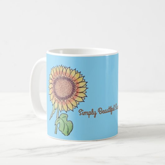 Simpel Mooie Zonnebloem Koffiemok (Voorkant links)
