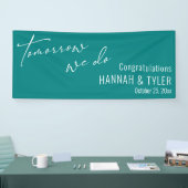 Simpel Morgen doen we repetitie diner Blauwgroen Spandoek (Beurs)