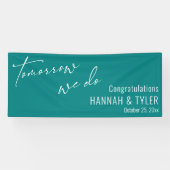 Simpel Morgen doen we repetitie diner Blauwgroen Spandoek (Horizontaal)