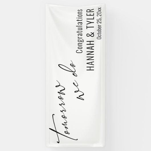 Simpel Morgen doen we repetitie diner wit Spandoek (Verticaal)