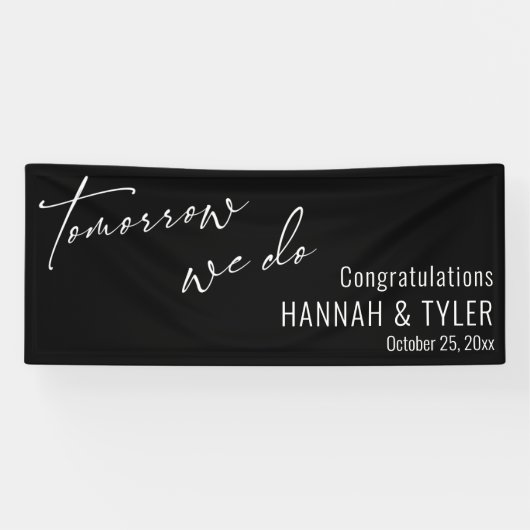 Simpel Morgen doen we repetitie diner zwart Spandoek (Horizontaal)