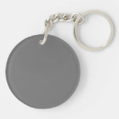Simpel Naam & Initialen Chic Grey Sleutelhanger (Achterkant)