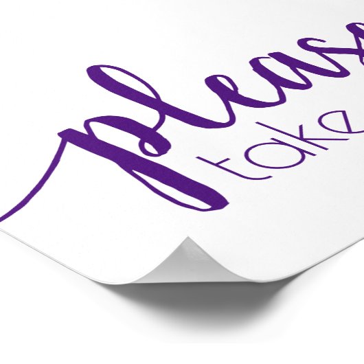 Simpel, neem er alsjeblieft een | Paarse script vo Poster (Hoek)