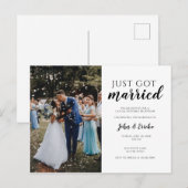 Simpel Net Getrouwd Trouwen Elopement Aankondigingskaart (Voorkant / Achterkant)