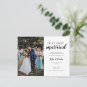 Simpel Net Getrouwd Trouwen Elopement Aankondigingskaart (Staand voorkant)