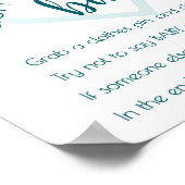 Simpel niet zeggen Baby | Blauwgroen groen douches Poster (Hoek)