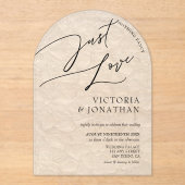 Simpel Niets Fancy Alleen Liefde Trouwen Acryl Uitnodigingen (Voorkant)