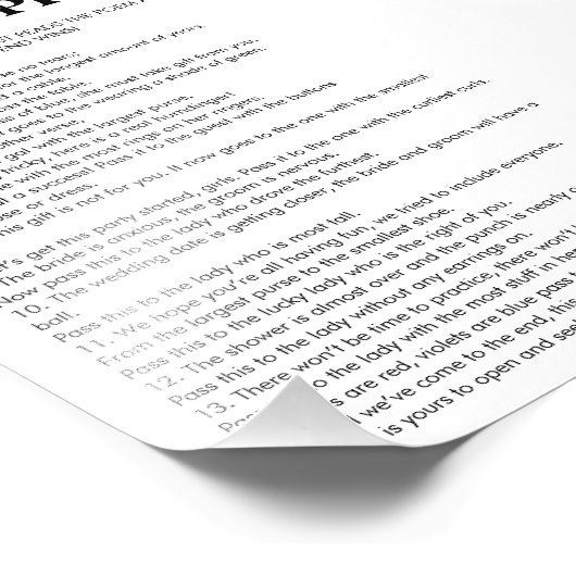 Simpel Pass de prijs Vrijgezellenfeest spel Foto Afdruk (Hoek)