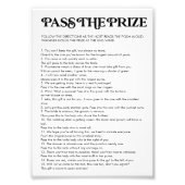 Simpel Pass de prijs Vrijgezellenfeest spel Foto Afdruk (Voorkant)