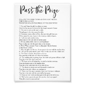 Simpel Pass de prijs Vrijgezellenfeest spel Foto Afdruk (Voorkant)