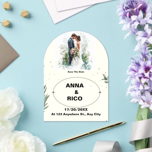 SIMPEL & ROMANTISCH: ROMANTISCH SAVE THE DATE KAAR ACRYL UITNODIGINGEN (Insitu (Huwelijk))