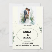 SIMPEL & ROMANTISCH: ROMANTISCH SAVE THE DATE KAAR KAART (Voorkant)