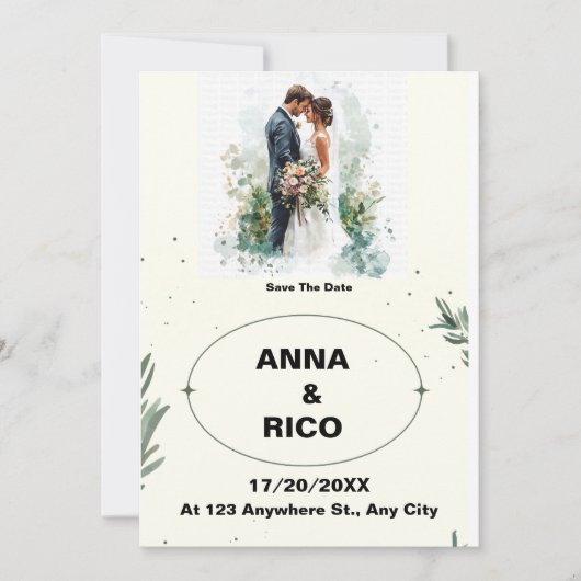 SIMPEL&ROMANTISCH: ROMANTISCHE SAVE THE DATE KAART (Voorkant)