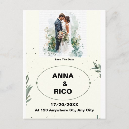SIMPEL&ROMANTISCH: ROMANTISCHE SAVE THE DATE KAART (Voorkant)