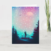 Simpel romantisch stel onder de sneeuw kerstkaart kaart (Voorkant)