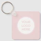 Simpel roze Uw Logo QR Code Sleutelhanger (Voorkant)