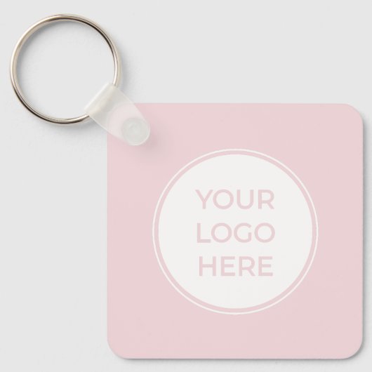 Simpel roze Uw Logo QR Code Sleutelhanger (Voorkant)