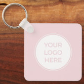 Simpel roze Uw Logo QR Code Sleutelhanger (Voorkant)