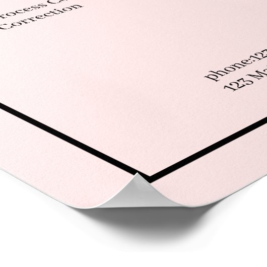 Simpel Roze Zwarte Prijslijst   Poster (Hoek)