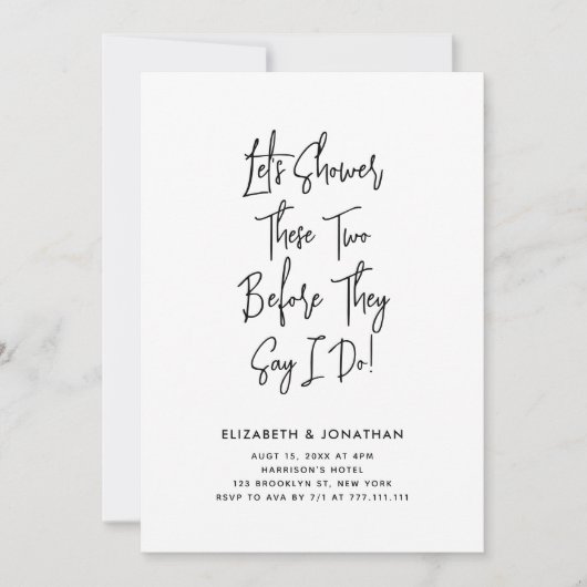 Simpel script paar douchen voordat ze zeggen dat i kaart (Voorkant)