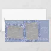 Simpel Sneeuwvlokken Persoonlijke Dubbele Fotokaar Feestdagenkaart (Voorkant / Achterkant)