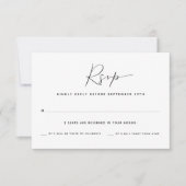 simpel | Twee Gast Telling Bruiloft RSVP Kaartje (Voorkant)