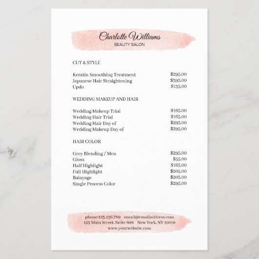 Simpel Waterverf Roze Flyer (Voorkant)