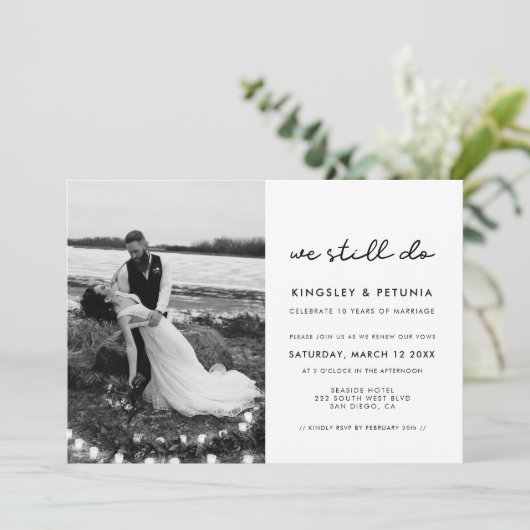 Simpel We doen nog steeds bruiloft gelofte vernieu Kaart (Staand voorkant)