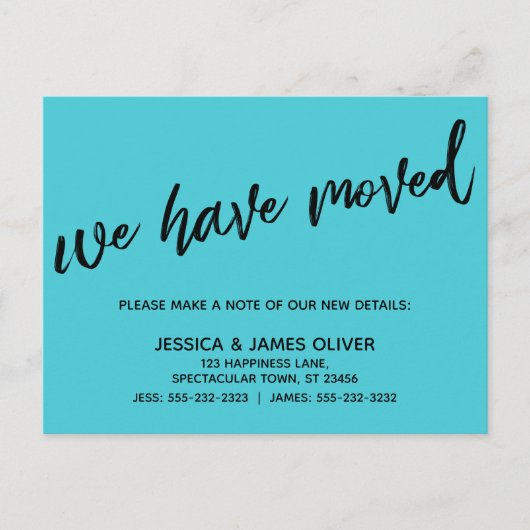 Simpel We hebben Casual handschrift turquoise verp Briefkaart (Voorkant)