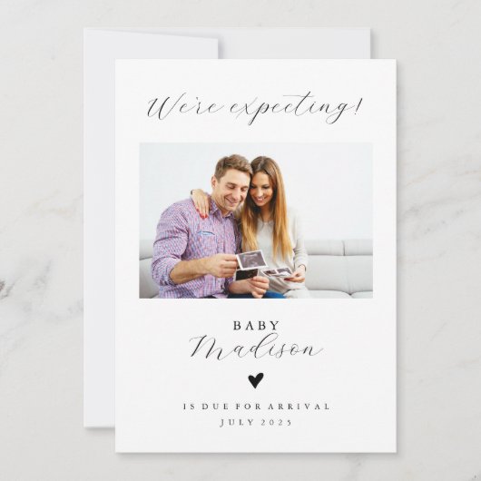 Simpel We verwachten Baby Aankondiging Kaart (Voorkant)