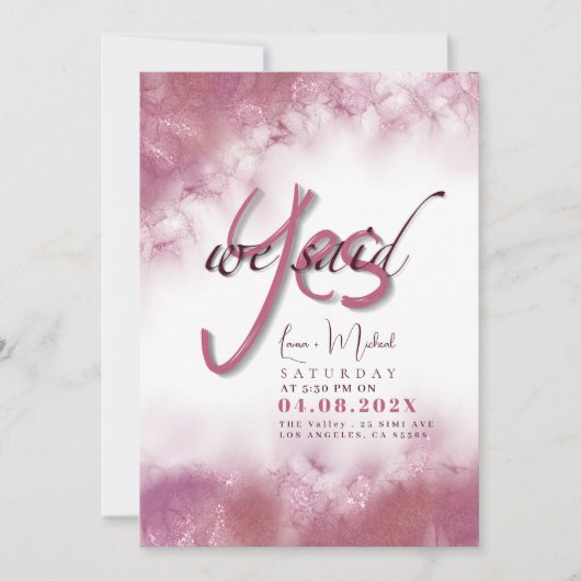 Simpel We Zeiden Ja Aangepaste Namen en Tekst Kaart (Voorkant)