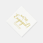 Simpel We're Verliefd Verloving Feest Goud Servet (Hoek)