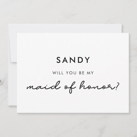 Simpel Wil je mijn bruidsmeisje zijn? Kaart (Voorkant)