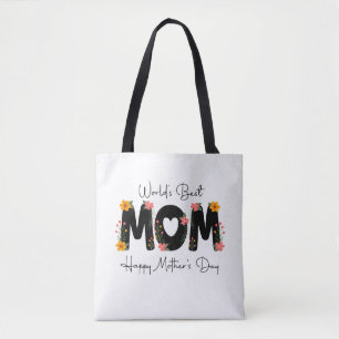 Simpel World's Best Mom Moederdag Calligrafie Tote Bag