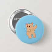 Simpele Angstige Beer Ronde Button 5,7 Cm (Voorkant /achterkant)