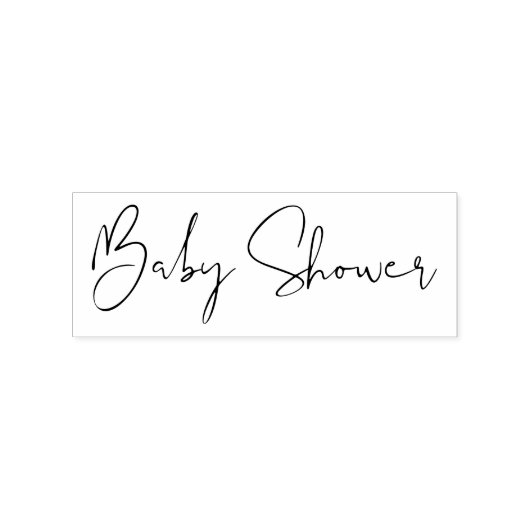 Simpele babyshower met handtekeningtekst rubberstempel (Afrduk)
