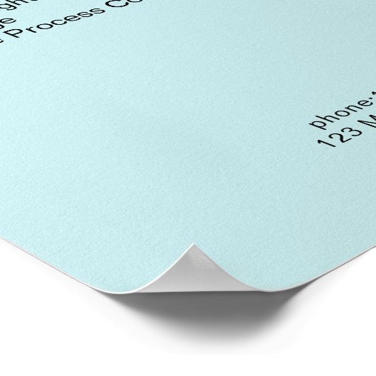 Simpele Blauwe Prijslijst Poster (Hoek)