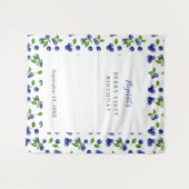 Simpele Blauwebes Eerste Verjaardagsachtergrond Wandkleed (Voorkant (horizontaal))