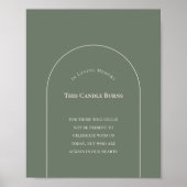Simpele Boho Boog Sage Groen Deze Kaars BrandT Poster (Voorkant)