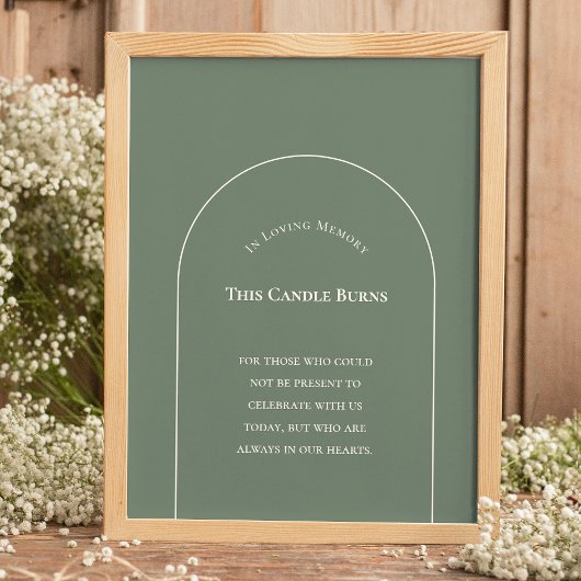 Simpele Boho Boog Sage Groen Deze Kaars BrandT Poster