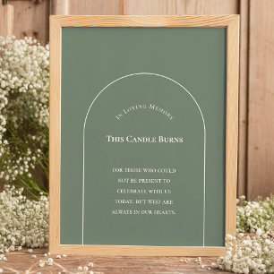 Simpele Boho Boog Sage Groen Deze Kaars BrandT Poster