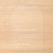 Simpele Boho Moderne Minimalistische Boog Bruiloft Acryl Uitnodigingen (Voorkant)