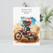 Simpele Boho Motorfiets Verjaardag Bedankkaart (Staand voorkant)