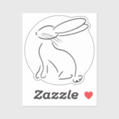 simpele bunny konbit , simpele moderne zwarte sticker (Vel)