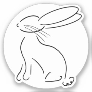 simpele bunny konbit , simpele moderne zwarte sticker