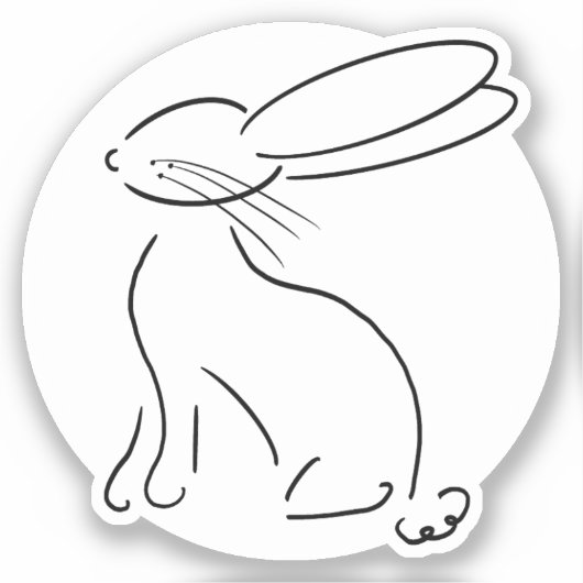 simpele bunny konbit , simpele moderne zwarte sticker (Voorkant)