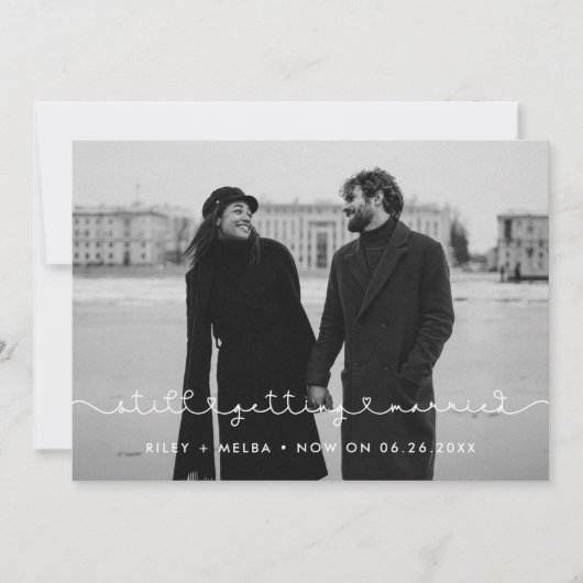 Simpele cute Nog steeds getrouwd trouwupdate Aankondiging (Voorkant)