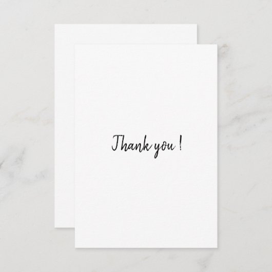 simpele dank bedankkaart (Voorkant / Achterkant)