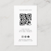 Simpele dank u voor uw bestelling QR Code Logo Visitekaartje (Achterkant)