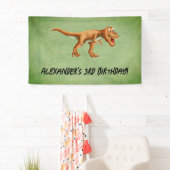 Simpele Dinosaurus Derde Verjaardagsfeestje Spandoek (Insitu)